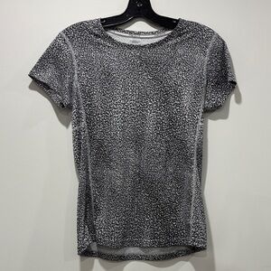 Nike Running Black and White Patterned Short Sleeve Tee